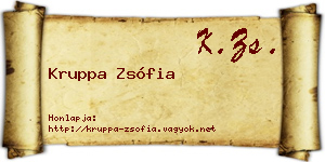 Kruppa Zsófia névjegykártya